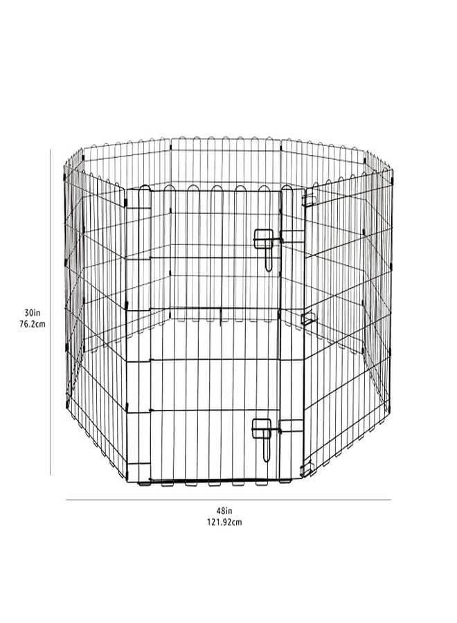 KittuPet Foldable Metal Pet Dog Exercise Fence Pen with Gate Black, 24 Inch - Image 5